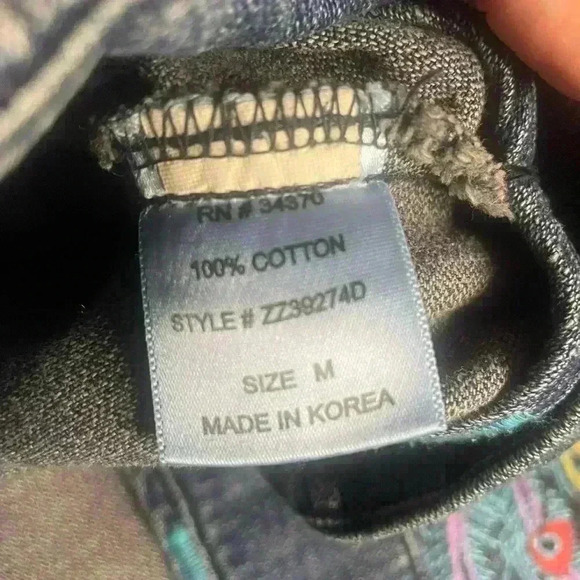 GASP women’s denim blazer embroidered button down sz M never worn - Picture 12 of 13